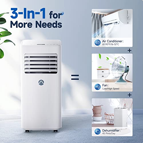 10,000 BTU Portable 3-in-1 AC with Remote Control