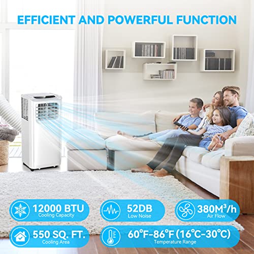 12,000 BTU 3-in-1 Portable AC with Remote