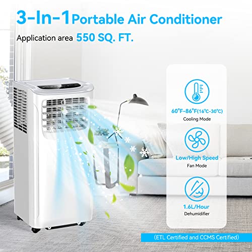 12,000 BTU 3-in-1 Portable AC with Remote