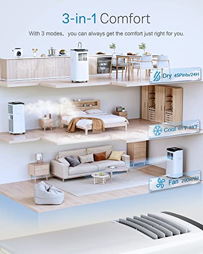 10k BTU Portable AC with Dehumidifier & Remote