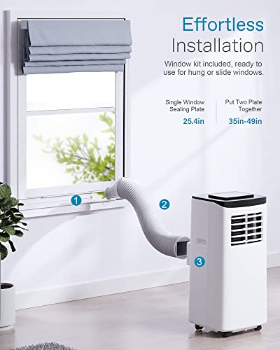 10k BTU Portable AC with Dehumidifier & Remote