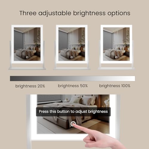 White 16" Lighted Hollywood Makeup Mirror