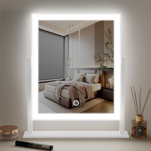 White 16" Lighted Hollywood Makeup Mirror