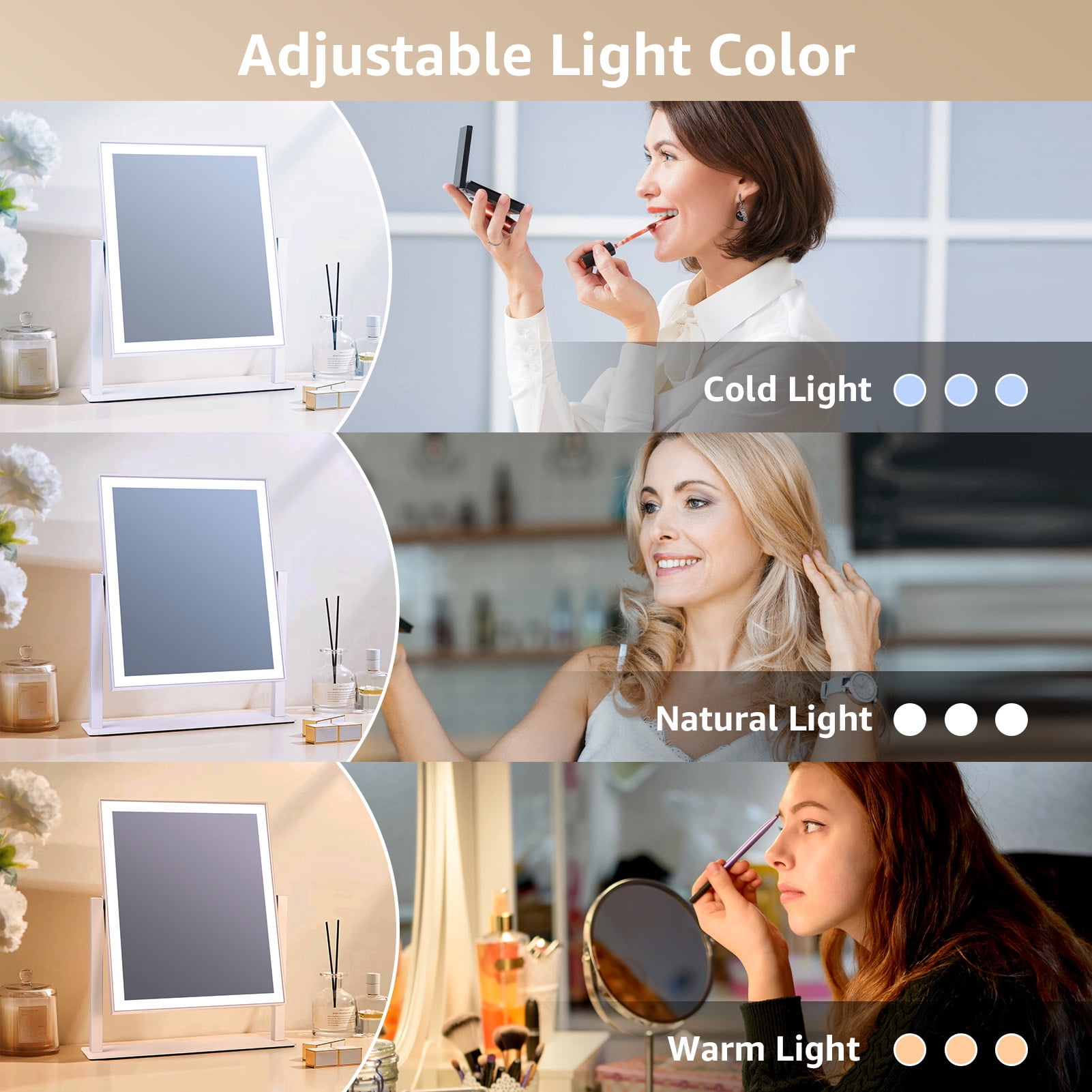 Hollywood Makeup Vanity Mirror with 3 Lighting Modes