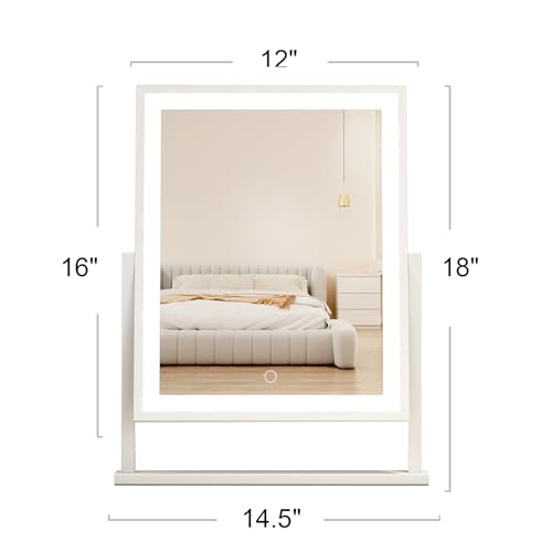 White 16" Lighted Hollywood Makeup Mirror