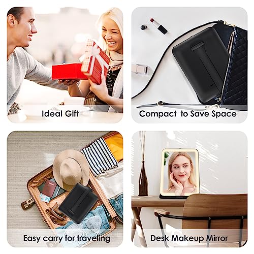 Portable Lighted Makeup Mirror with Adjustable Stand