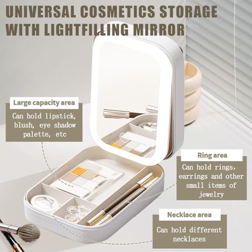 Compact LED Travel Makeup Mirror with Touch Control