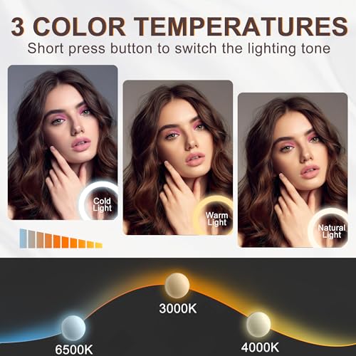 LED Makeup Mirror with Bluetooth Speaker & Lights