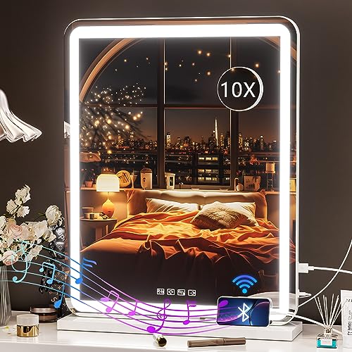 Smart Touch LED Vanity Mirror with Bluetooth Speaker