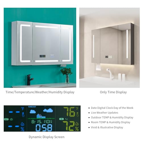 LED Medicine Cabinet with Smart Mirror & Bluetooth