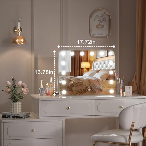 LED Makeup Mirror with Bluetooth Speaker & Lights