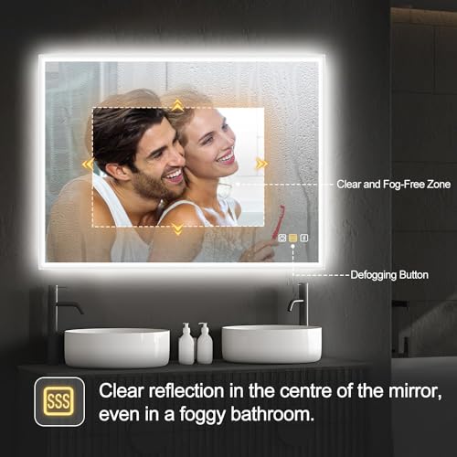 32''x24'' LED Bluetooth Bathroom Mirror with Lights