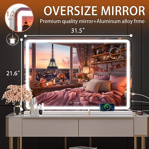 LED Vanity Mirror with Lights and Bluetooth Speaker