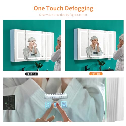 LED Medicine Cabinet with Smart Mirror & Bluetooth