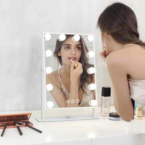 Lighted Vanity Makeup Mirror with 10X Magnification