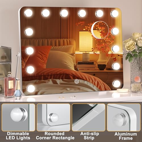 LED Makeup Mirror with Bluetooth Speaker & Lights