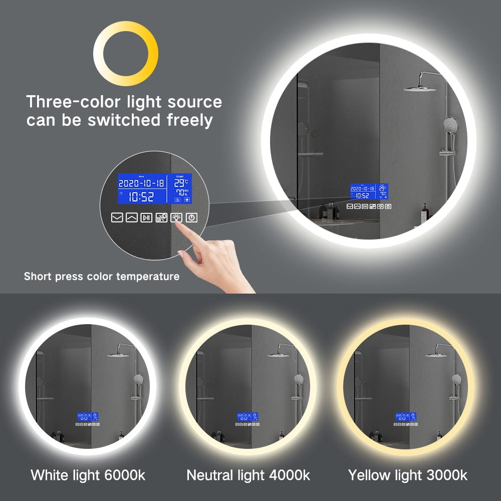 Smart Bluetooth Vanity Mirror with LED Lighting