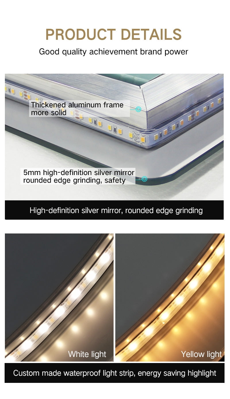 Smart Bluetooth Vanity Mirror with LED Lighting