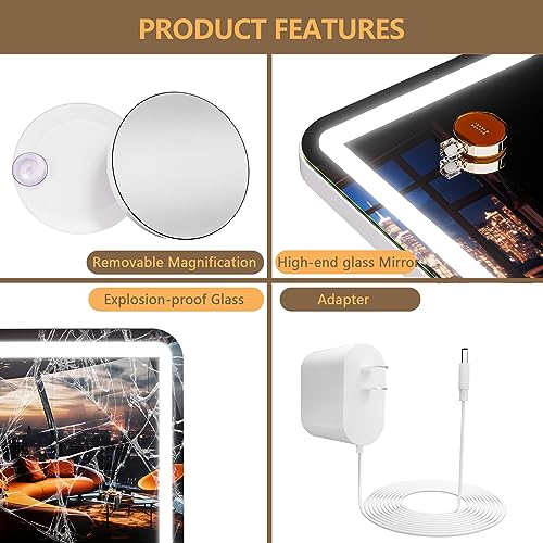 LED Vanity Mirror with Lights and Bluetooth Speaker