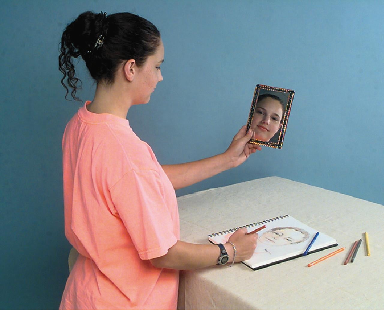 Magnetic Back Rounded Corner Personal Mirror 5x7
