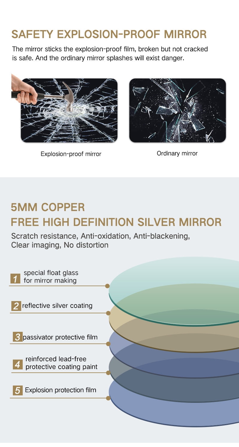 Smart Bluetooth Vanity Mirror with LED Lighting