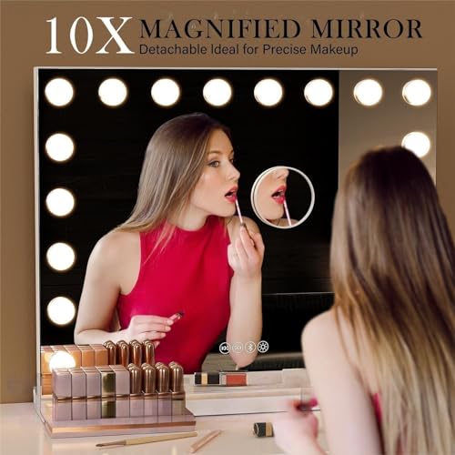 Hollywood Lighted Vanity Mirror with Bluetooth Speaker