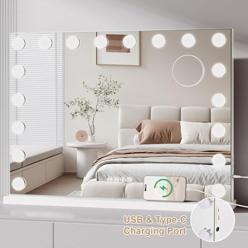 Hollywood Lighted Vanity Mirror with Bluetooth Speaker