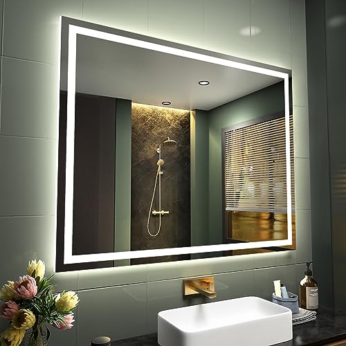 LED Bathroom Mirror with Bluetooth Speaker & Induction