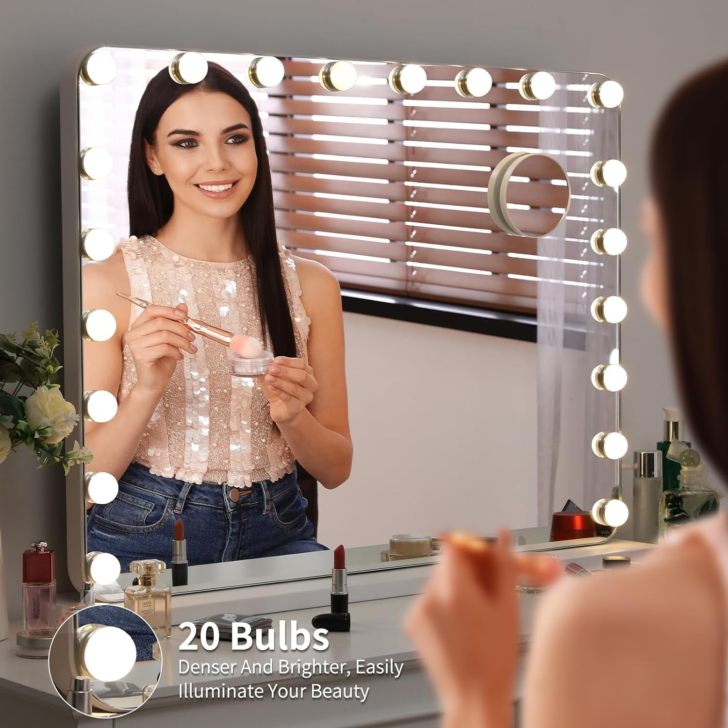 Pirecart 24.4"x32.6" Bluetooth Vanity Mirror with Lights