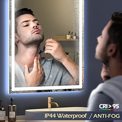 LED Bathroom Mirror with Bluetooth Speaker & Induction