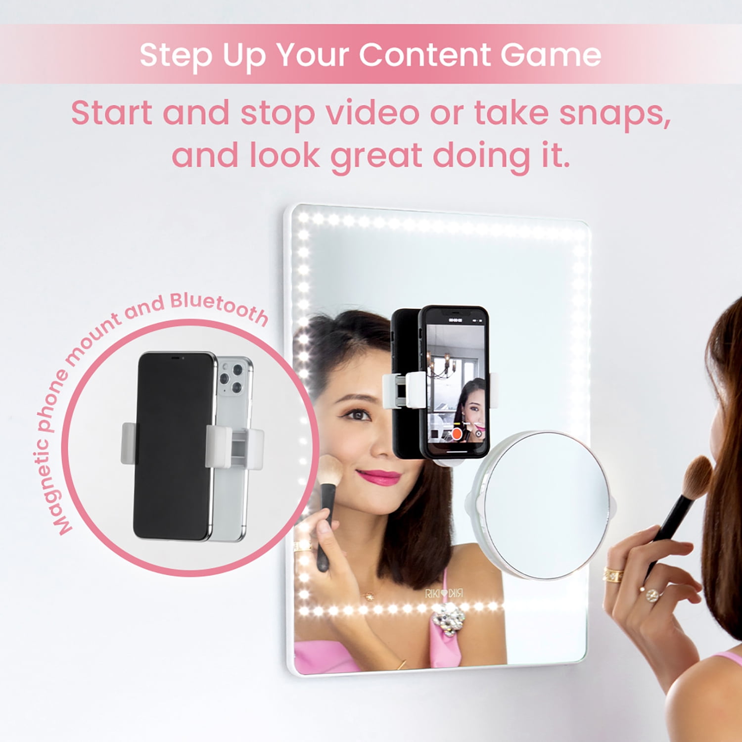 Riki Vanity Mirror with HD LED Lights & Magnifier