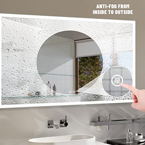 Smart LED Bathroom Mirror with Bluetooth Speaker