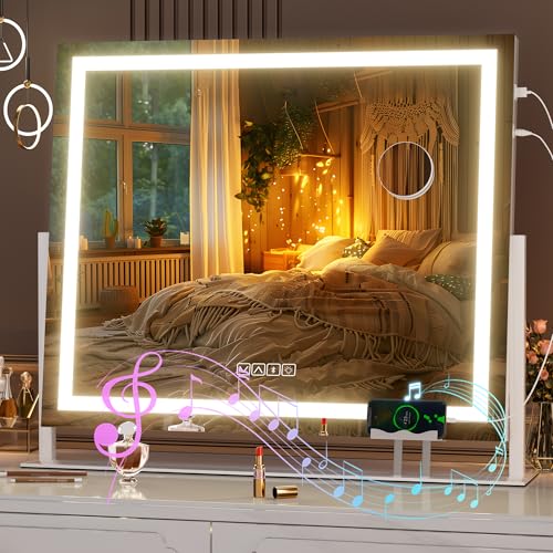 LED Vanity Mirror with Bluetooth Speaker and 10X Magnification