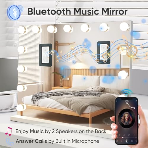 Hollywood Vanity Mirror with Lights and Bluetooth Speaker