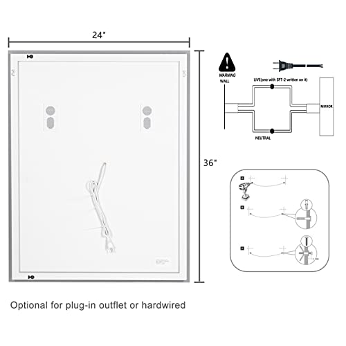Dimmable LED Bathroom Mirror with Bluetooth Speaker