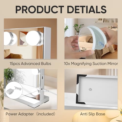 Hollywood Vanity Mirror with Lights and Bluetooth Speaker