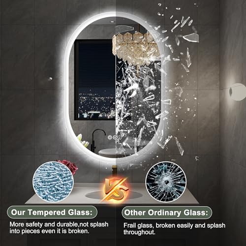 S'bagno 24x36 Oval LED Bathroom Mirror