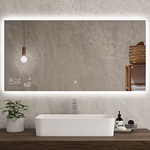 Smart 48"x24" LED Bathroom Mirror with Wi-Fi