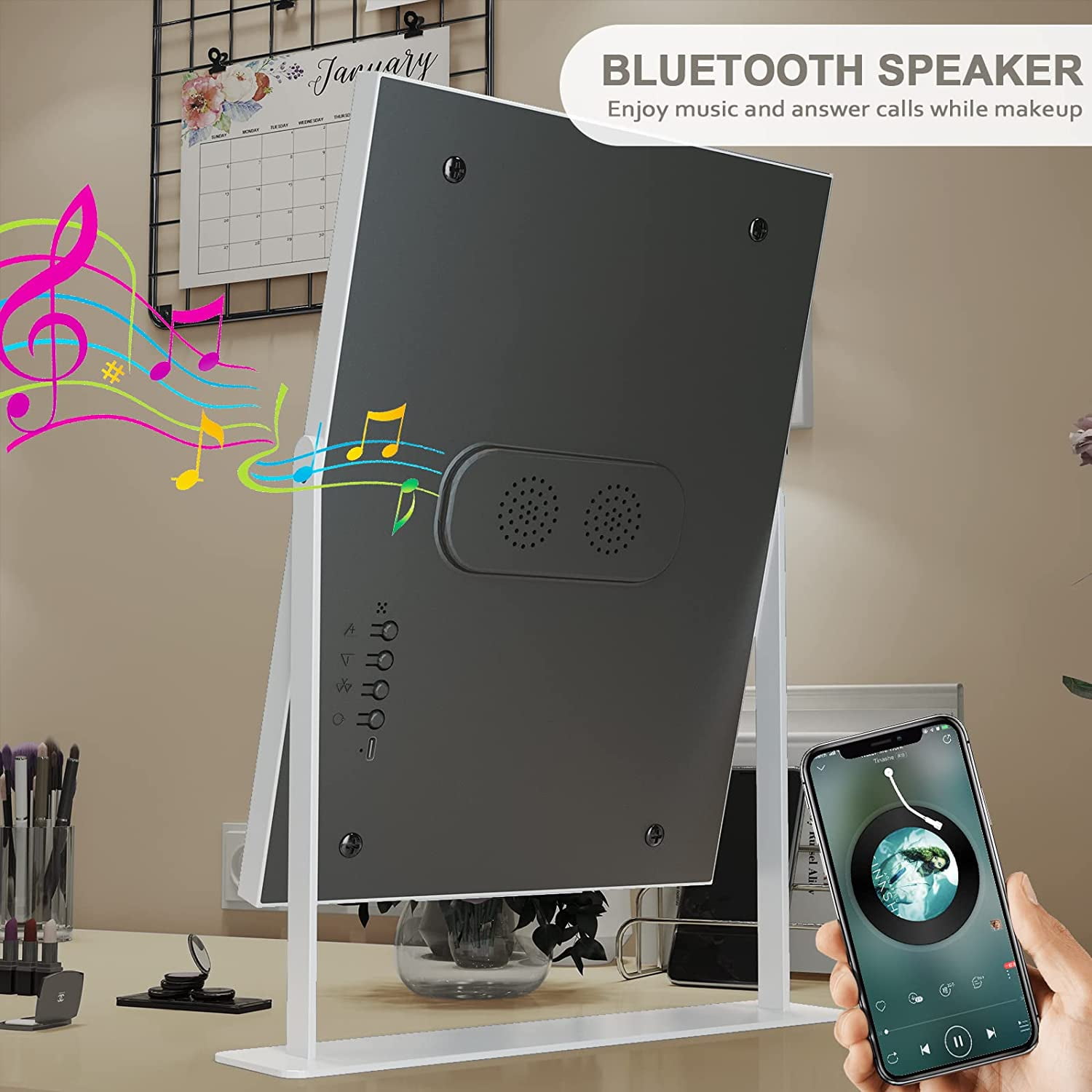 Bluetooth Hollywood Vanity Mirror with Lights & Charging