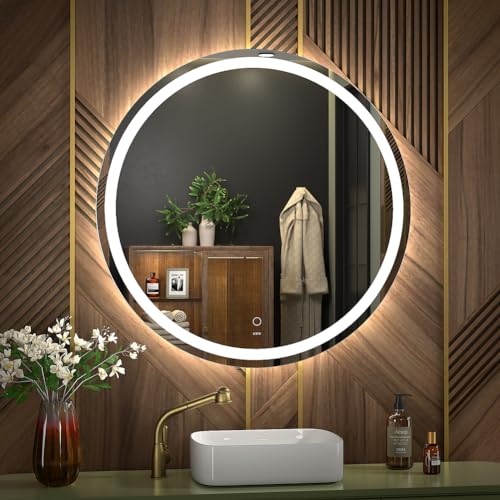 32" Modern LED Round Bathroom Vanity Mirror
