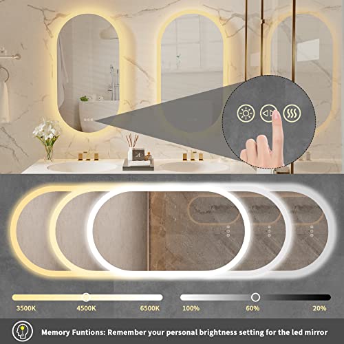 Dimmable 40" LED Backlit Vanity Bathroom Mirror