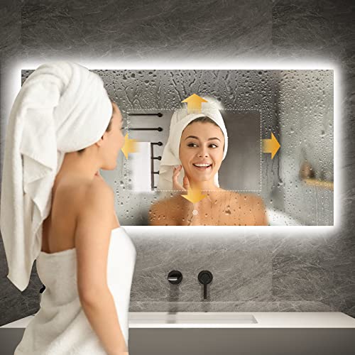 Smart 48"x24" LED Bathroom Mirror with Wi-Fi