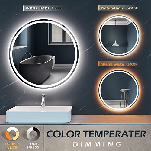 32" Modern LED Round Bathroom Vanity Mirror