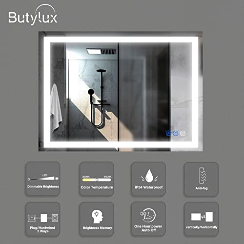 32x24 inch LED Bathroom Mirror with Dimmable Light