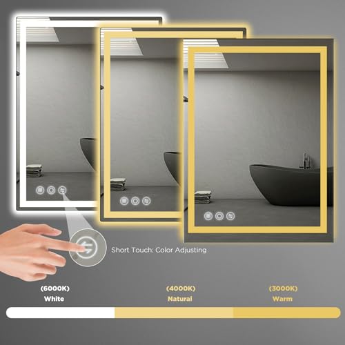 LED Anti-Fog Bathroom Mirror with Dimmable Lighting