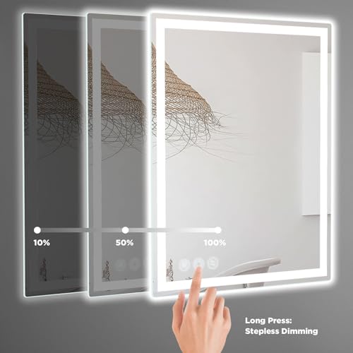 LED Anti-Fog Bathroom Mirror with Dimmable Lighting