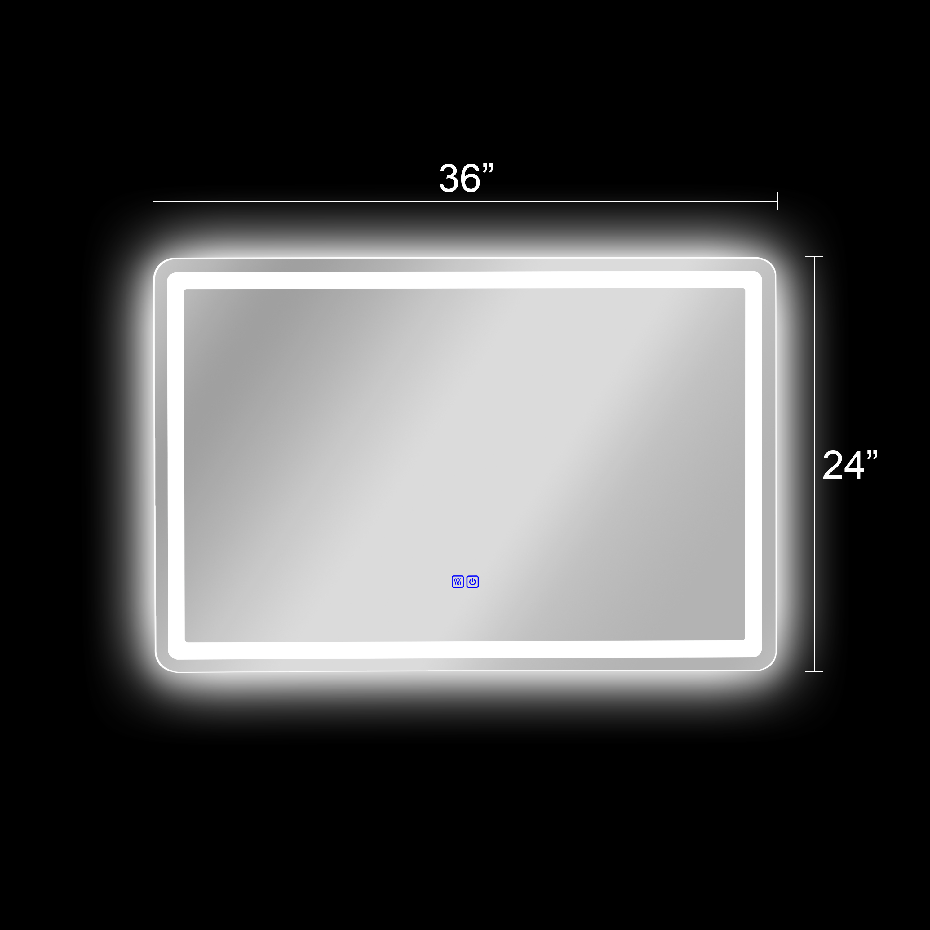 Backlit LED Touchscreen Mirror with 3 Color Temperatures