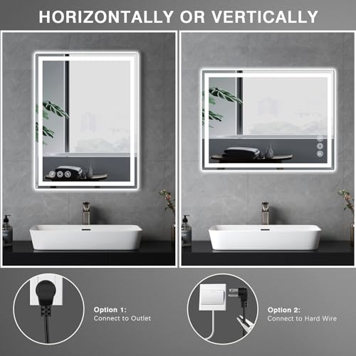 LED Anti-Fog Bathroom Mirror with Dimmable Lighting