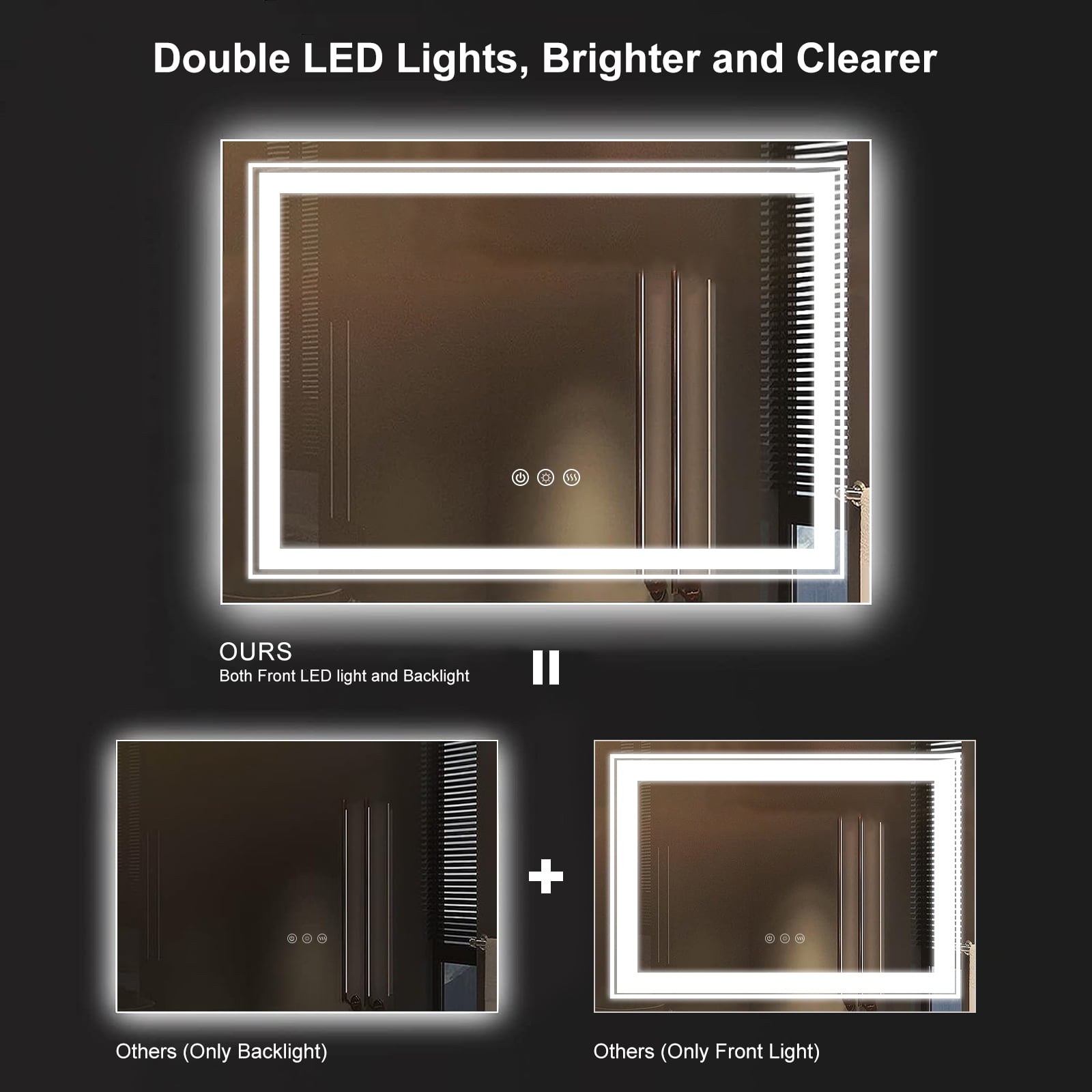LED Bathroom Vanity Mirror with Backlit Lights