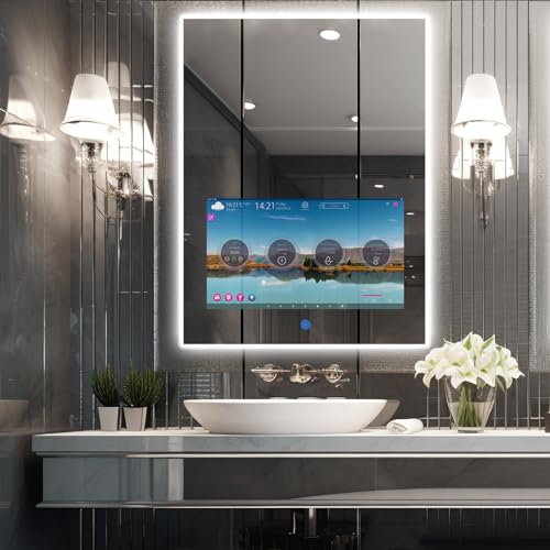 Smart Touch Screen Vanity Mirror with LED Lights
